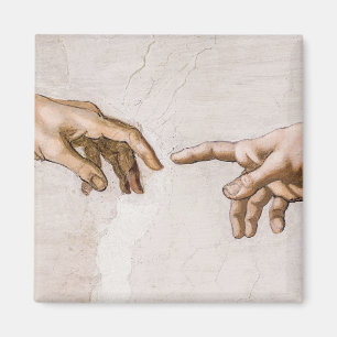 Hands of God the Father and Adam by Michelangelo Magnet