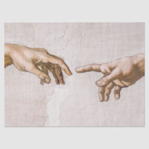 Hands of God the Father and Adam by Michelangelo Tissue Paper