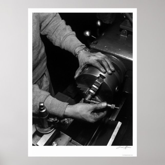 Hands Of Lathe Worker 1943 Poster (Front)