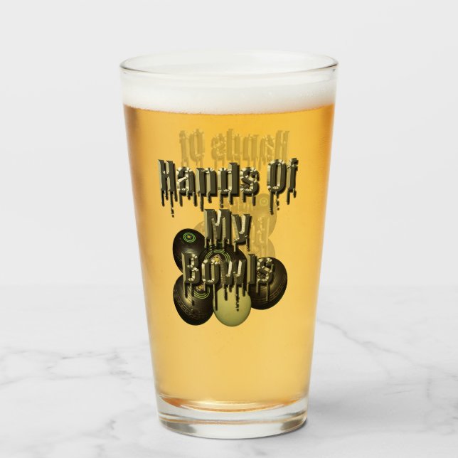 Hands Of My Lawn Bowls, Funny Glass (Front Filled)