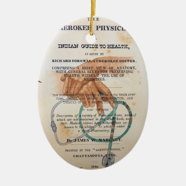 Hands of the Healer Ceramic Tree Decoration (Front)