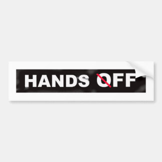HANDS OFF bumper sticker
