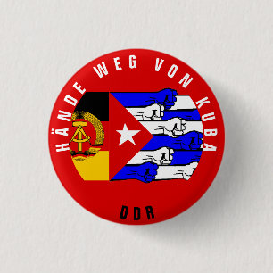 HANDS OFF CUBA! 3 CM ROUND BADGE