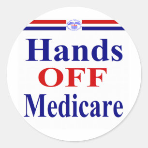 Hands Off Medicare Classic Round Sticker