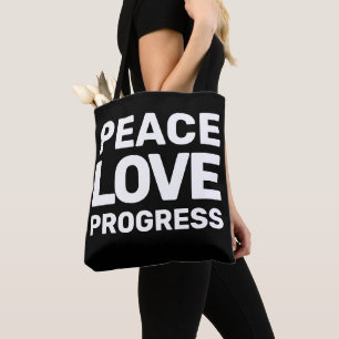 Hands Off Movement Protest Peace Love Progress Tote Bag