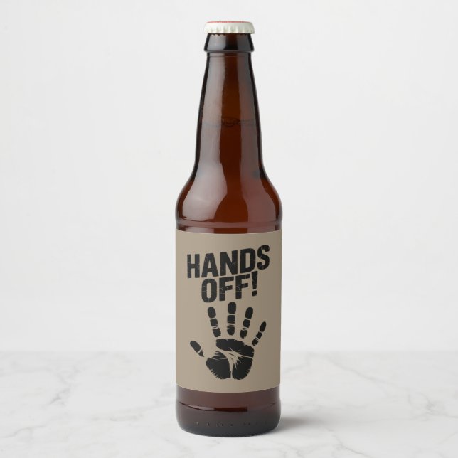 Hands Off My Country My Body Medicare Political  Beer Bottle Label (Front)