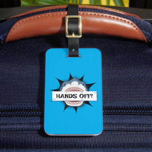 Hands Off My Luggage Funny Shark Attack Tag