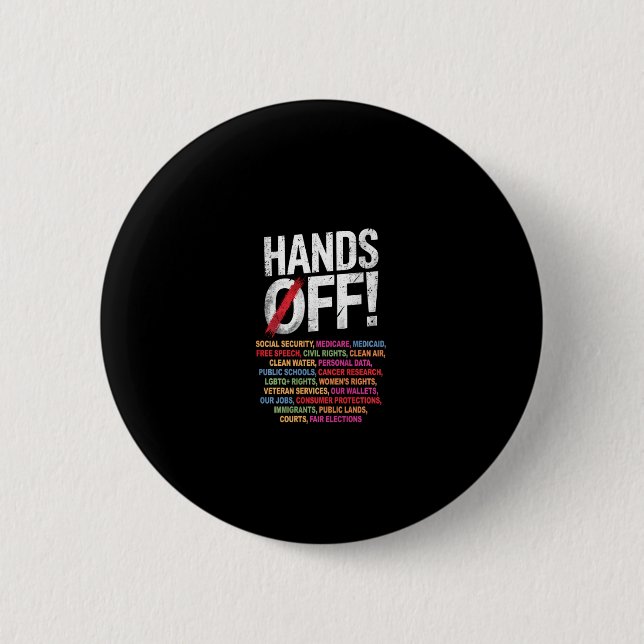 Hands Off My Social Security 2025 Protest Long Sle 6 Cm Round Badge (Front)