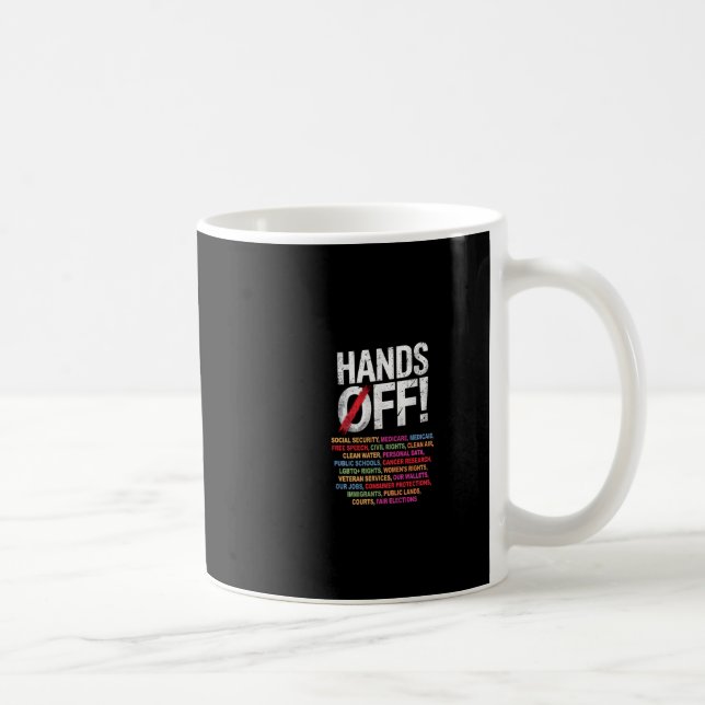 Hands Off My Social Security 2025 Protest Long Sle Coffee Mug (Right)