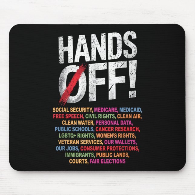 Hands Off My Social Security 2025 Protest  Mouse Mat (Front)