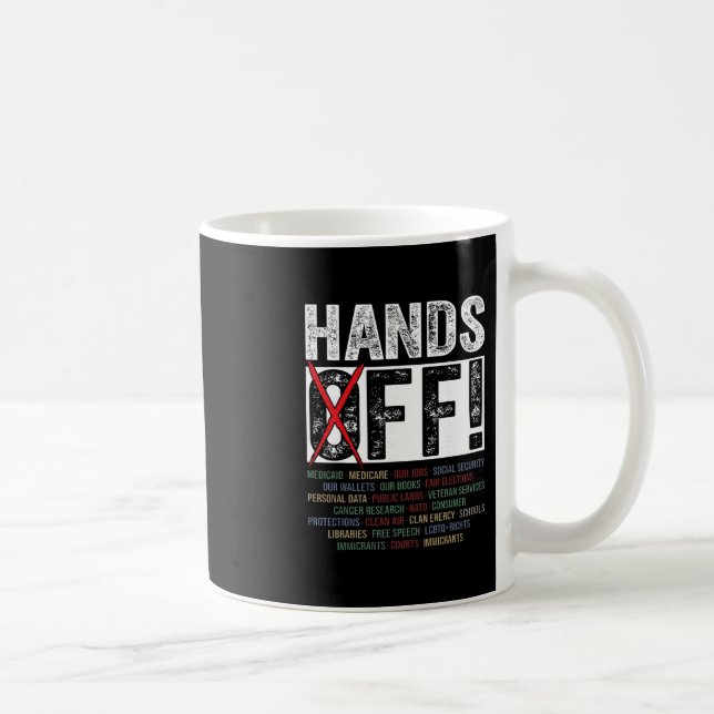 Hands Off Our Rights Protect Democracy  Coffee Mug (Right)