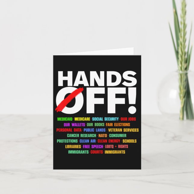 Hands Off Protest 1  Card (Front)