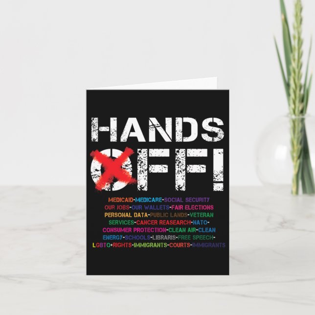 Hands Off Protest 2  Card (Front)