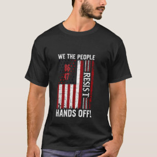Hands Off Protest 8647 men women Social Security M T-Shirt