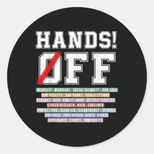 Hands Off Protest Apparel Hands Off Protest Classic Round Sticker
