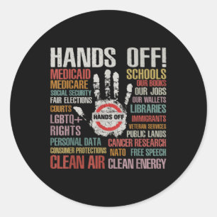 Hands Off Protest Apparel Remove Reverse Reclaim P Classic Round Sticker