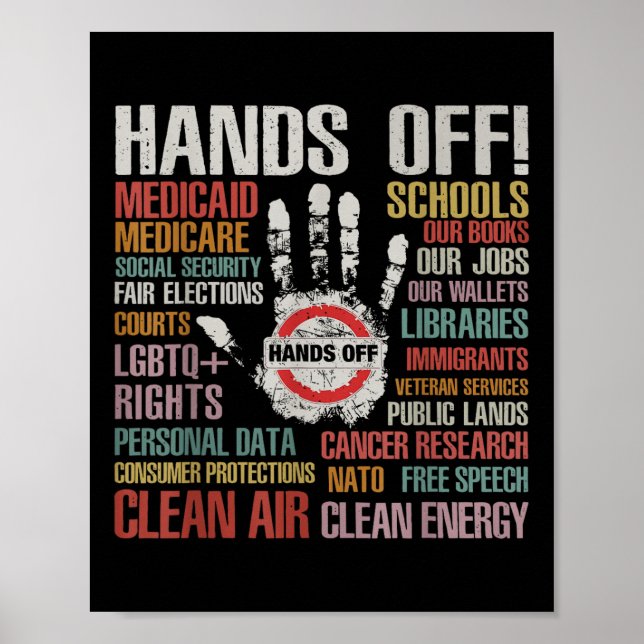 Hands Off Protest Apparel Remove Reverse Reclaim P Poster (Front)