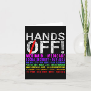 Hands Off Protest Fight Resist Protect Men Women Card