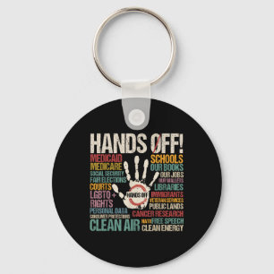 Hands Off Protest Key Ring