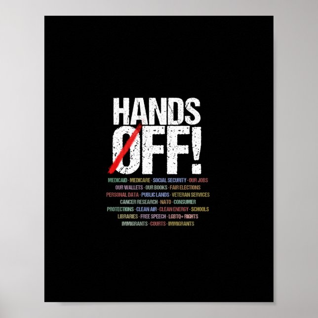 Hands Off Protest Long Sleeve  Poster (Front)