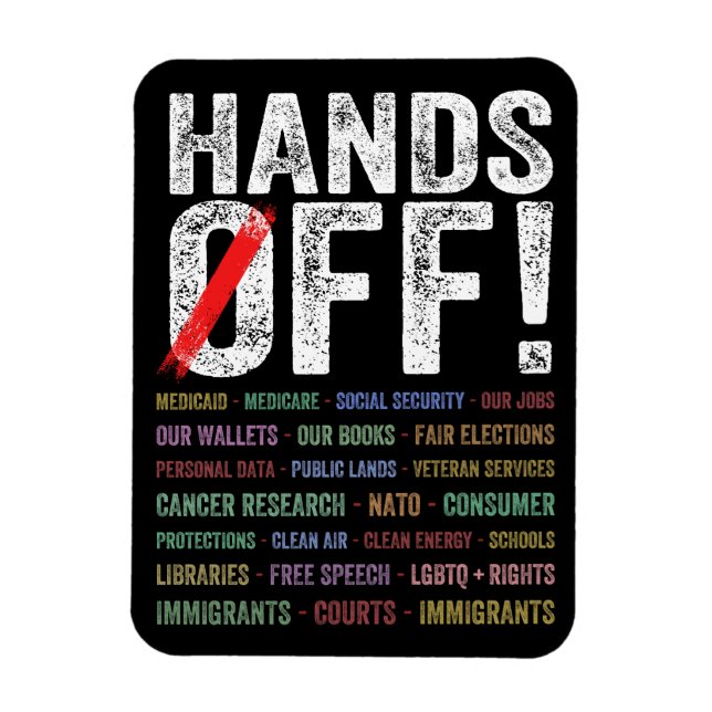 Hands Off Protest Magnet (Vertical)