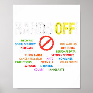 Hands Off Protest Medicaid Medicare Social Securit Poster