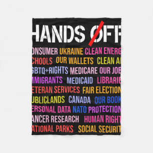 Hands Off Protest Saturday April 5 Men Women 1 Fleece Blanket