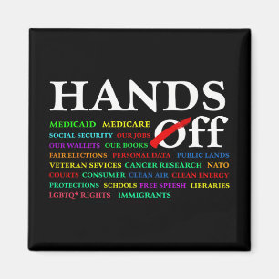 Hands Off Protest Saturday April 5 Men Women 7  Magnet