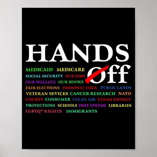 Hands Off Protest Saturday April 5 Men Women 7  Poster (Front)