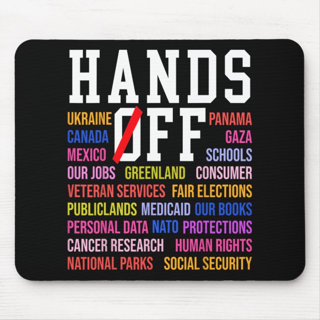 Hands Off Protest Saturday April 5 Men Women 8  Mouse Mat (Front)