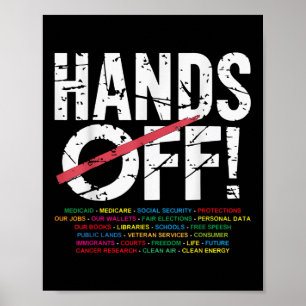 Hands Off Protest Social Security & Medicare Poster