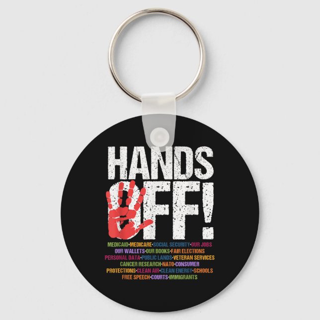 Hands Off Protest Social Security And Medicare  Key Ring (Front)