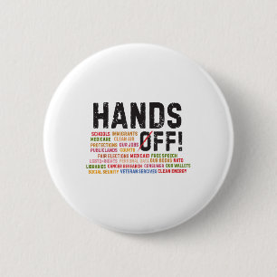 Hands Off Protest Social Security And Medicare Pro 6 Cm Round Badge