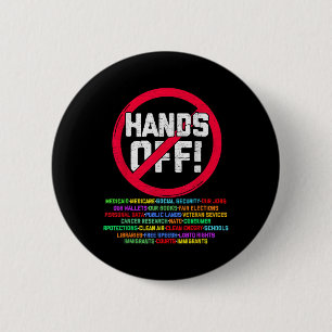 Hands Off Protest Social Security And Medicare Pro 6 Cm Round Badge