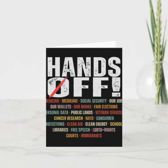 Hands Off Protest Social Security And Medicare Pro Card (Front)