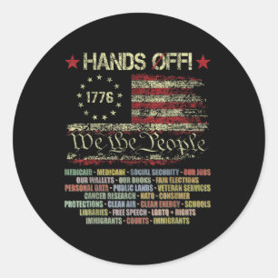 Hands Off Protest Social Security And Medicare Pro Classic Round Sticker