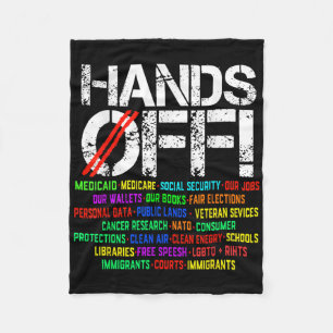 Hands Off Protest Social Security And Medicare Pro Fleece Blanket