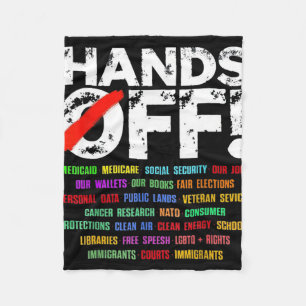 Hands Off Protest Social Security And Medicare Pro Fleece Blanket