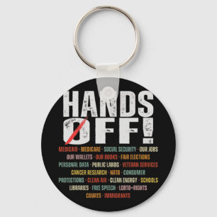 Hands Off Protest Social Security And Medicare Pro Key Ring