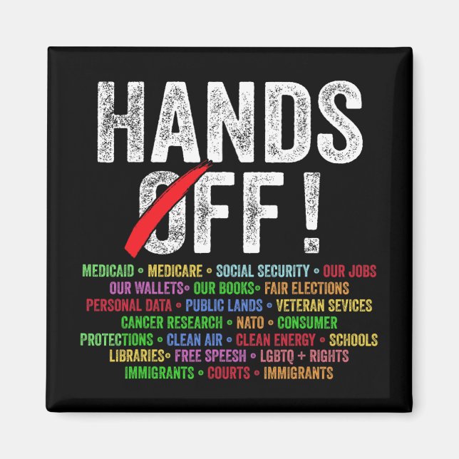 Hands Off Protest Social Security And Medicare Pro Magnet (Front)