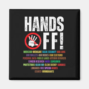 Hands Off Protest Social Security And Medicare Pro Magnet