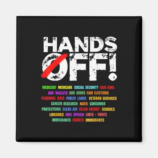 Hands Off Protest Social Security And Medicare Pro Magnet (Front)