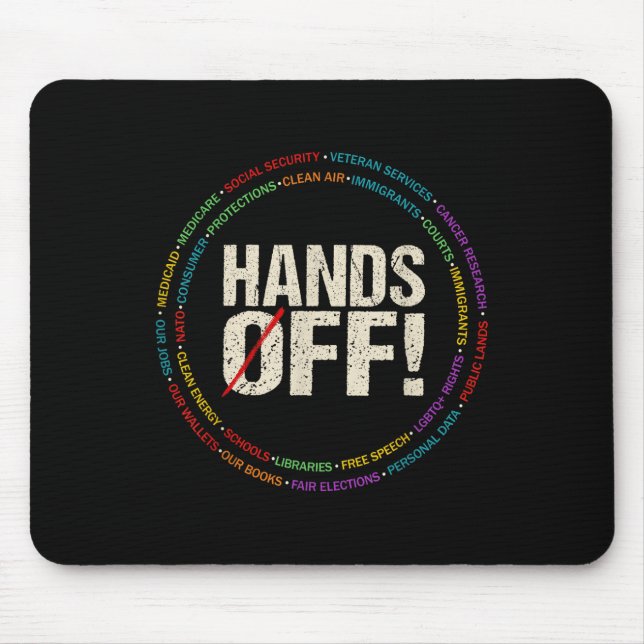 Hands Off Protest Social Security And Medicare Pro Mouse Mat (Front)