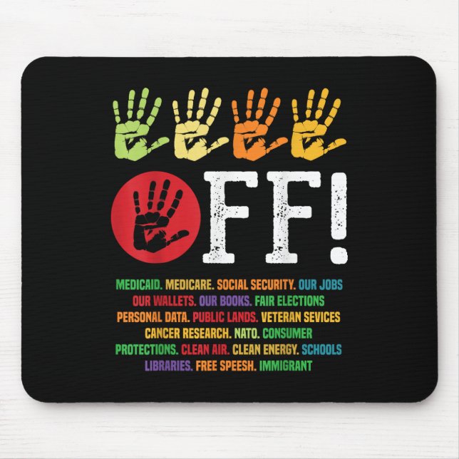 Hands Off Protest Social Security And Medicare Pro Mouse Mat (Front)