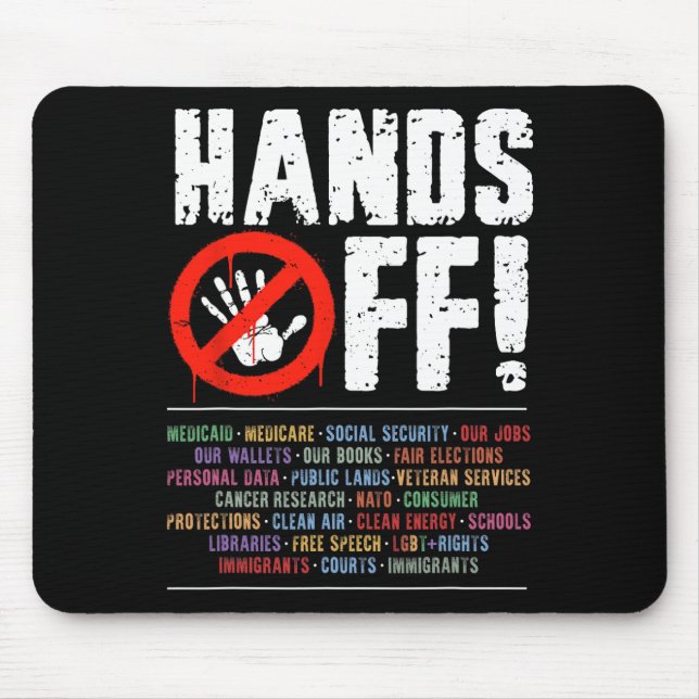 Hands Off Protest Social Security And Medicare Pro Mouse Mat (Front)