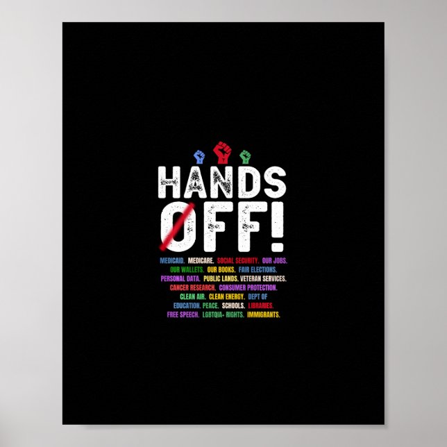 Hands Off Protest Social Security And Medicare Pro Poster (Front)
