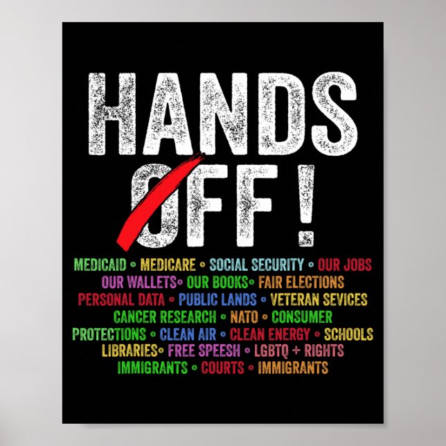 Hands Off Protest Social Security And Medicare Pro Poster (Front)