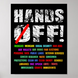 Hands Off Protest Social Security And Medicare Pro Poster