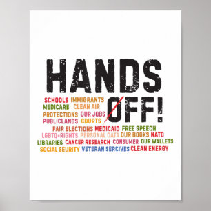 Hands Off Protest Social Security And Medicare Pro Poster