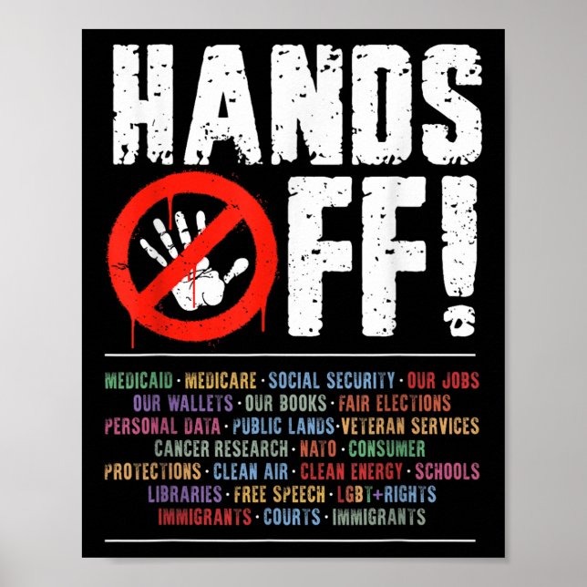Hands Off Protest Social Security And Medicare Pro Poster (Front)
